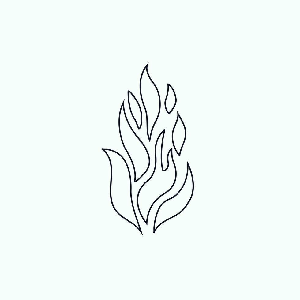 Fire flame outline vector art