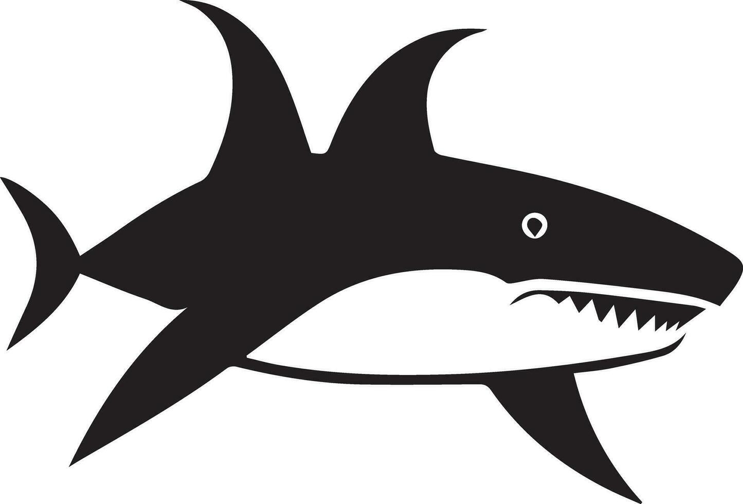 silhouette of shark vector