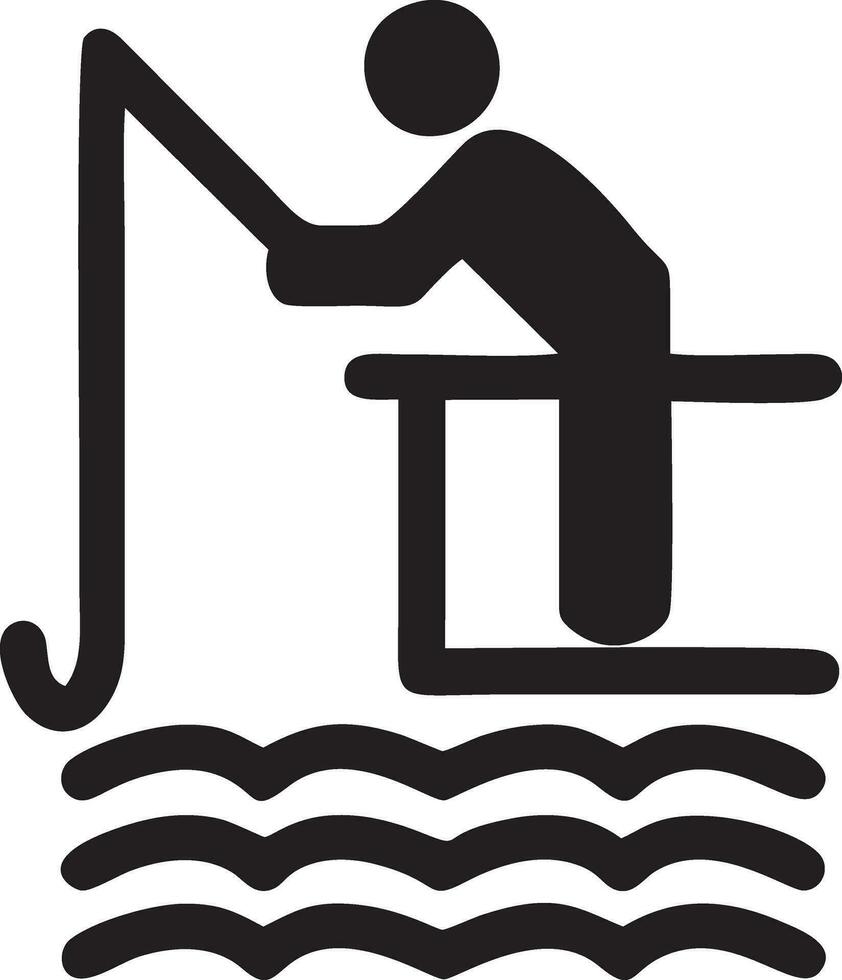 Icon Fishing Logo Design Vector