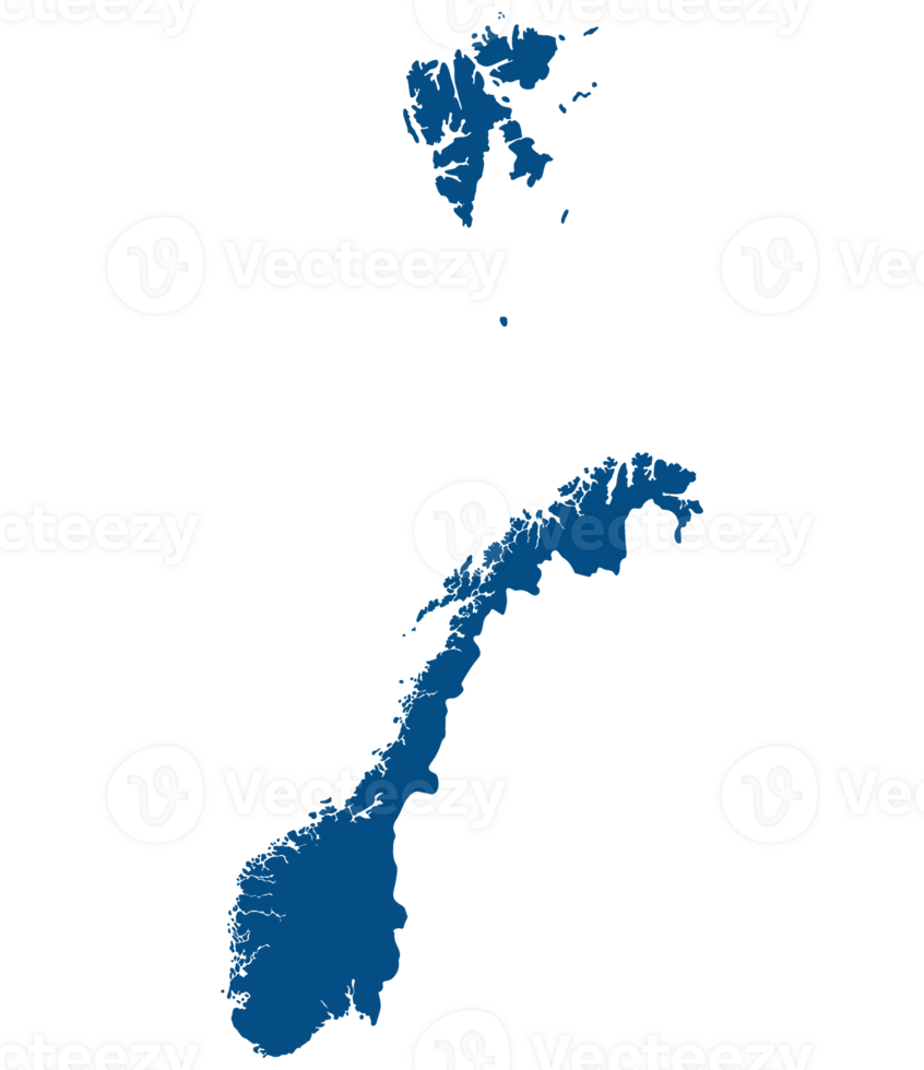 Norway map. Map of Norway in blue color png