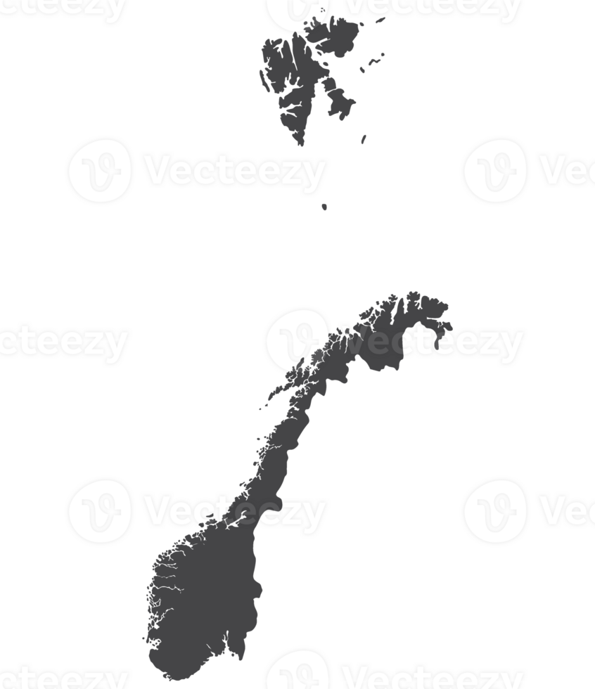 Norway map. Map of Norway in black color png