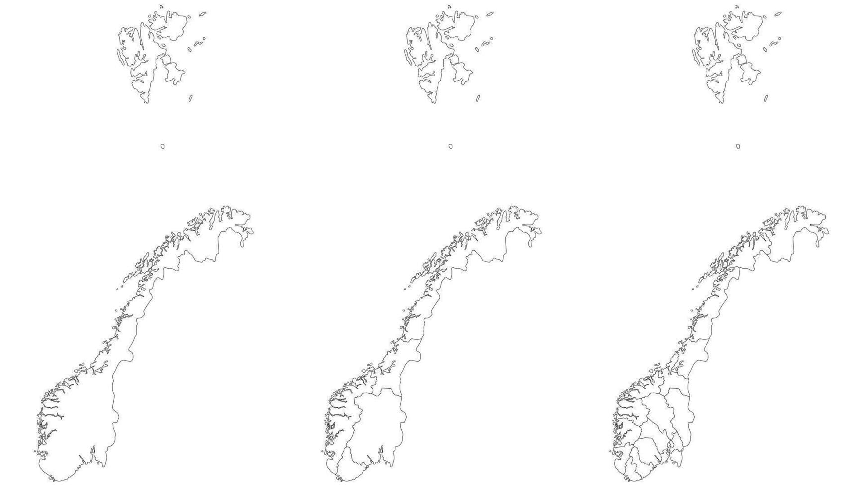 Norway map. Map of Norway in set vector