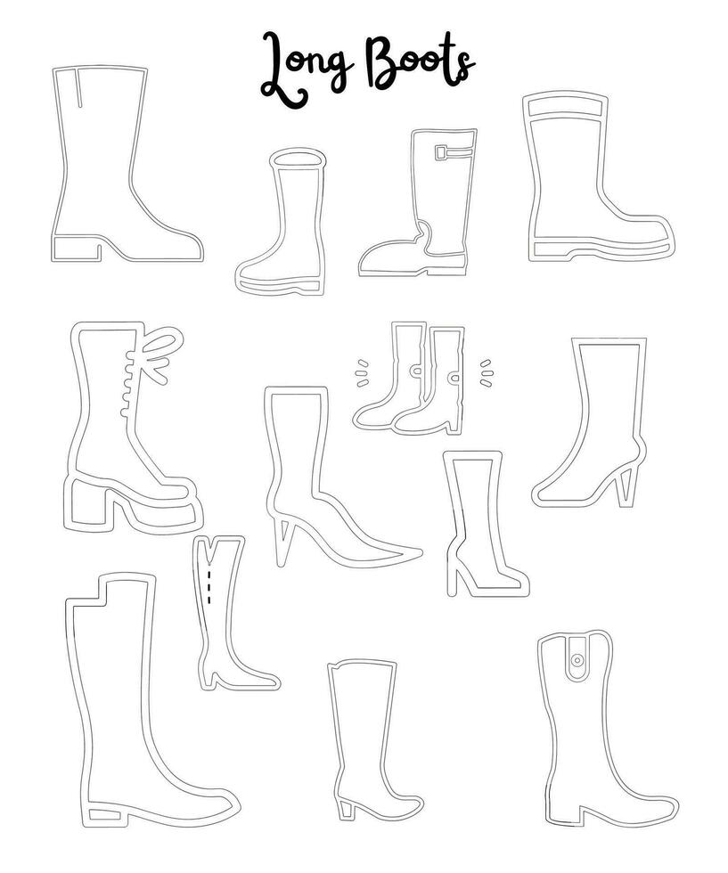 icono de vector de botas largas