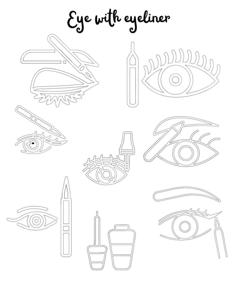 Eye with eyeliner vector icon