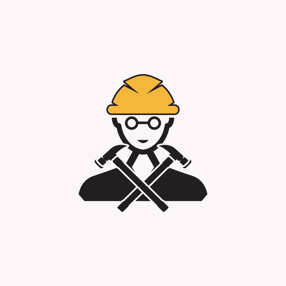 construcción, minería o proyecto trabajador icono vector