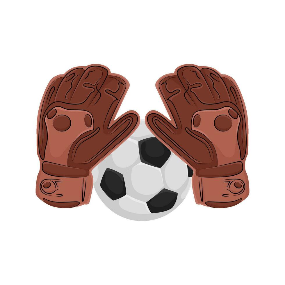 soccer ball with gloves illustration vector