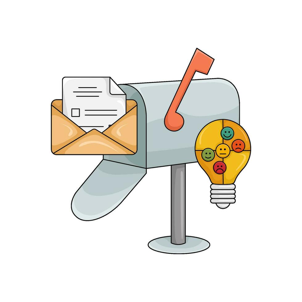 mail in box mail with idea illustration vector