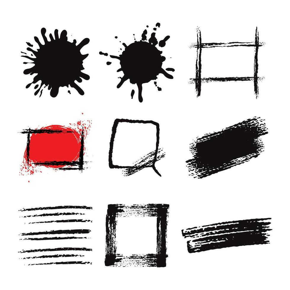 Splash strokes set vector
