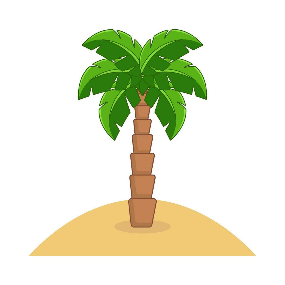 palm tree in sand beach illustration vector