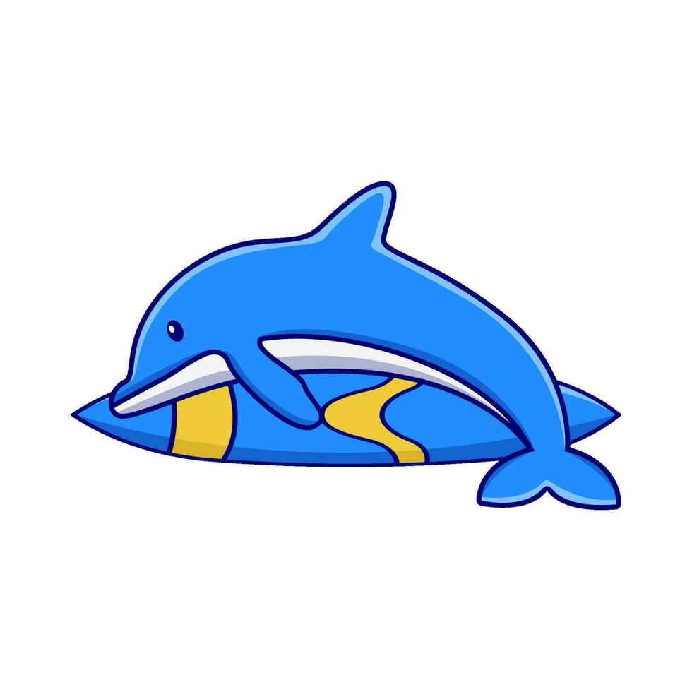 whale playing surfing board illustration vector