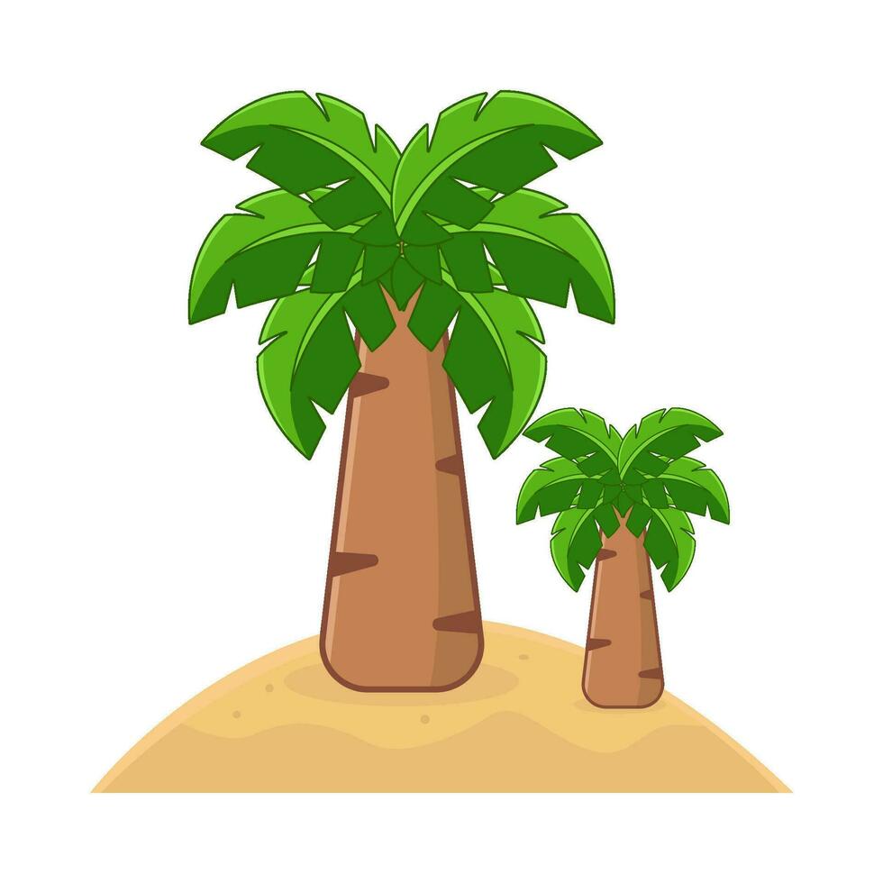 palm tree in sand beach illustration vector