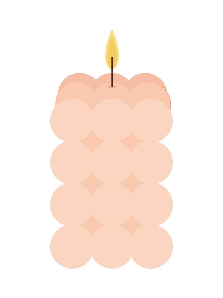 Trendy square candle flat vector illustration.