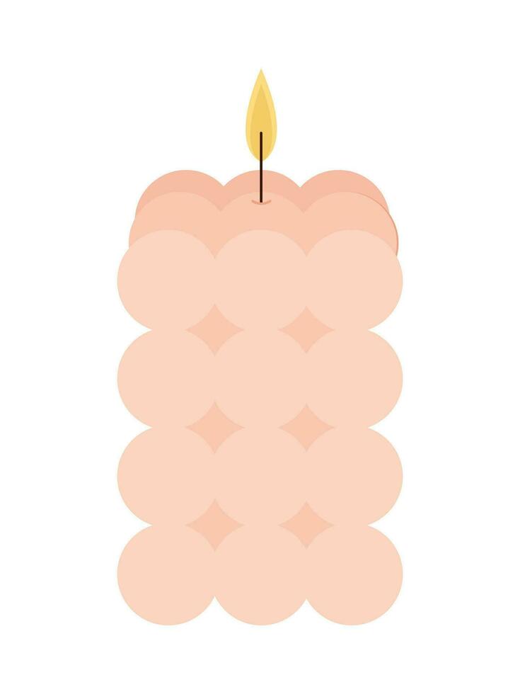 Trendy square candle flat vector illustration.