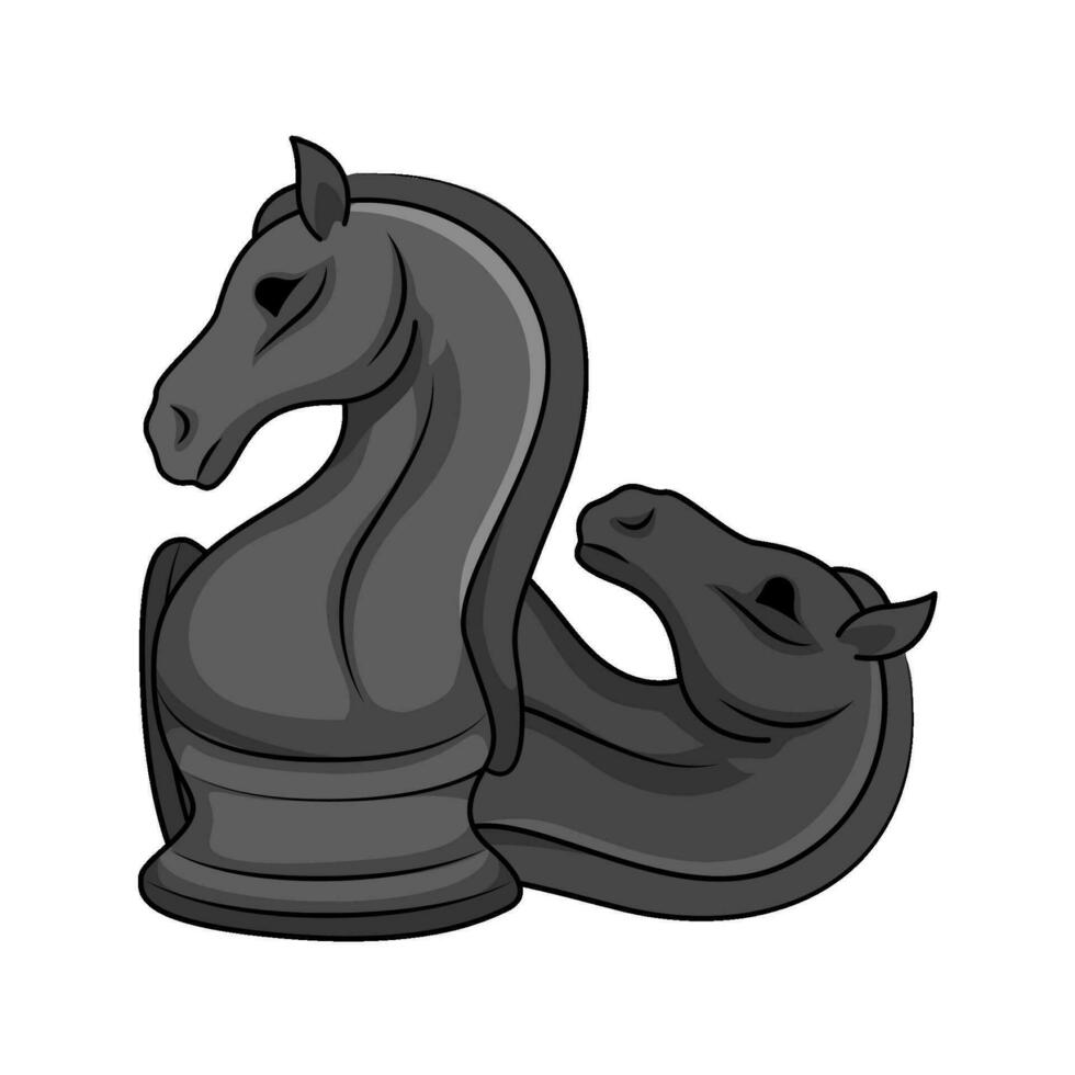 chess knight illustration vector