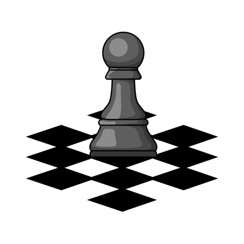 pedazo en ajedrez tablero ilustración vector