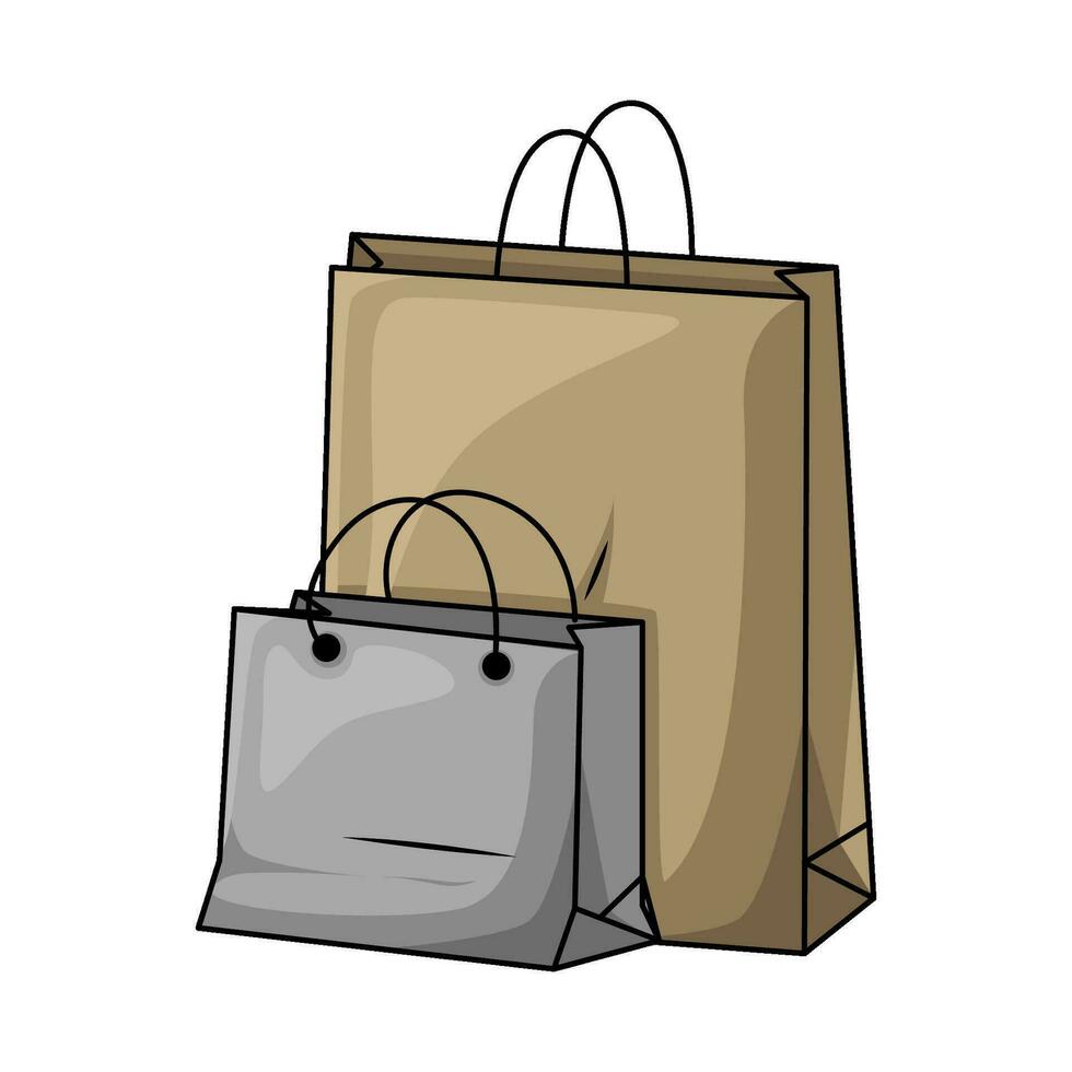 bolsa de papel compras ilustración vector