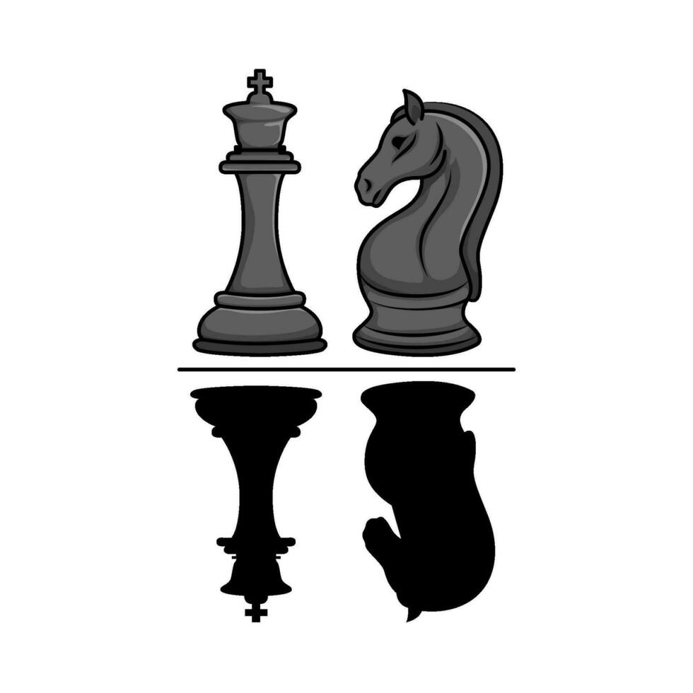 ajedrez Rey con Caballero ilustración vector