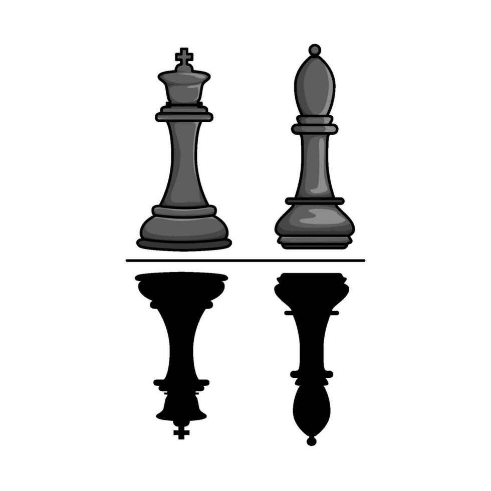 chess bishop with king illustration vector