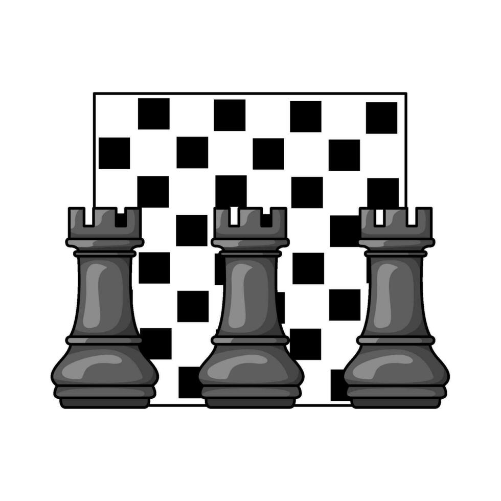 chess rook with chess   board illustration vector