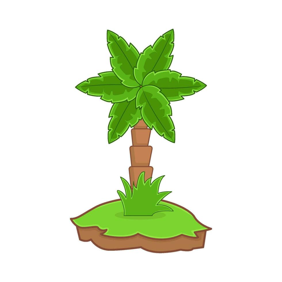 palm tree in garden green illustration vector