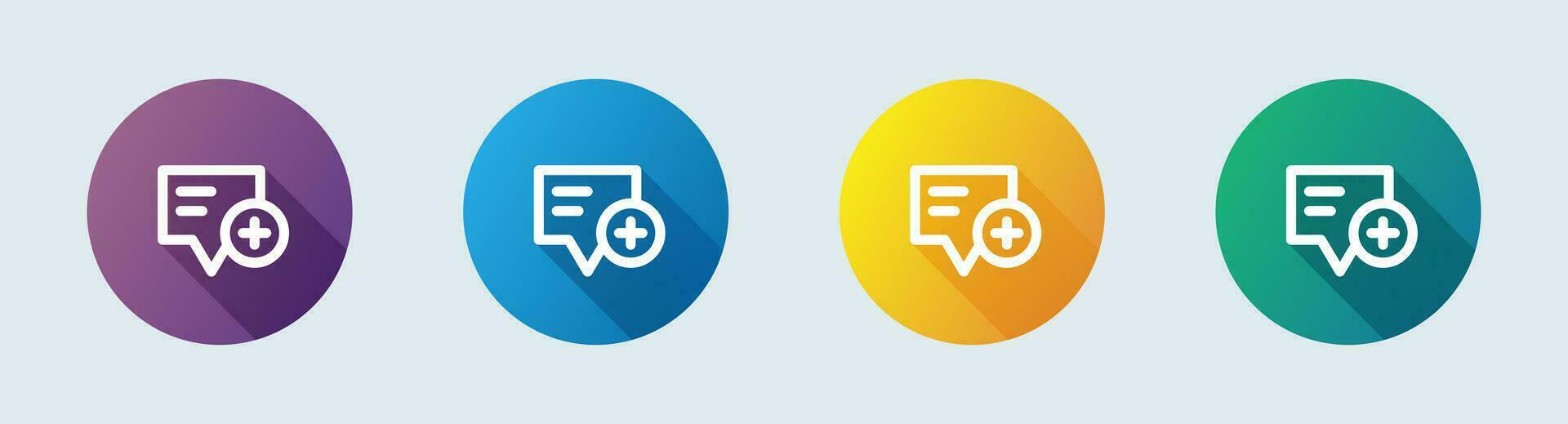 Create message line icon in flat design style. Chat signs vector illustration.