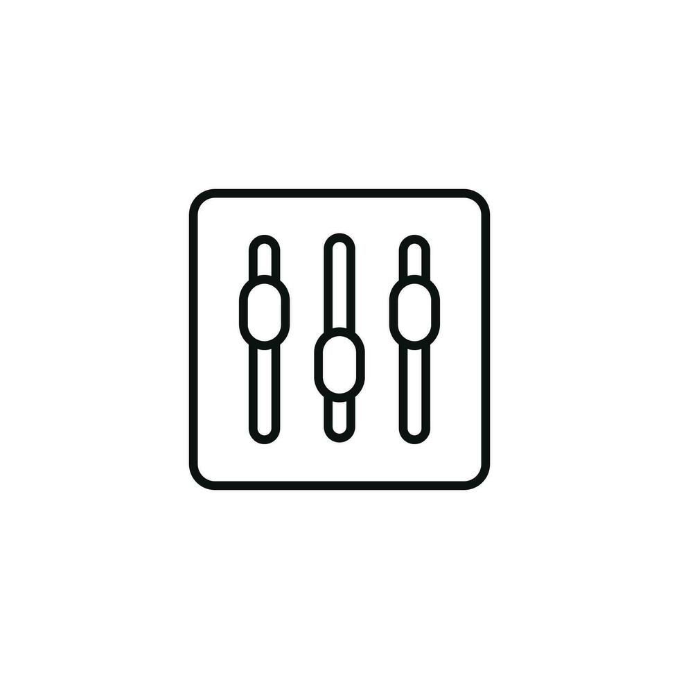 Sound equalizer line icon isolated on white background vector