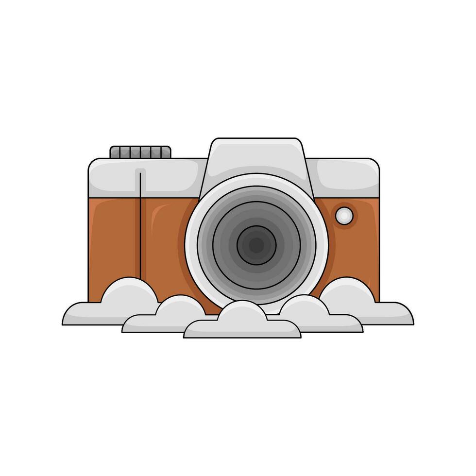 camera photo with cloud illustration vector
