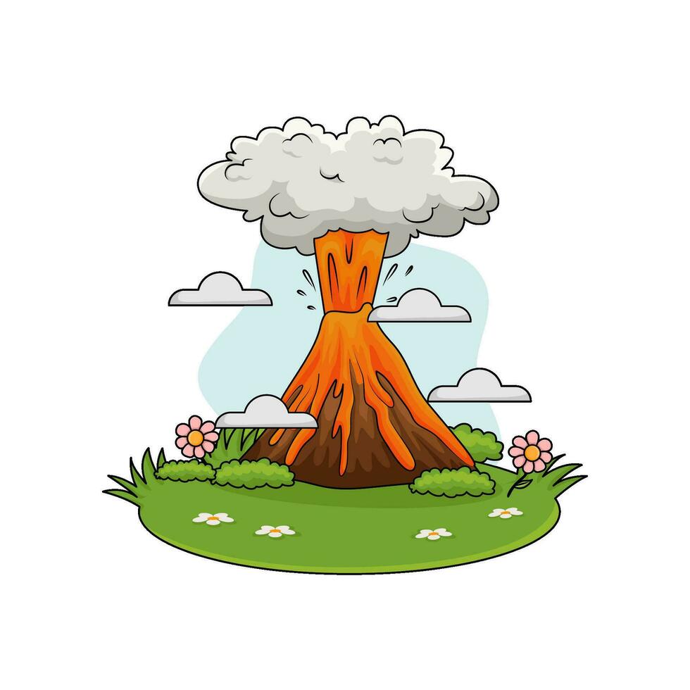 erupción en bosque ilustración vector