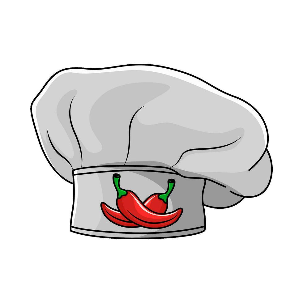 chilli in hat chef illustration vector