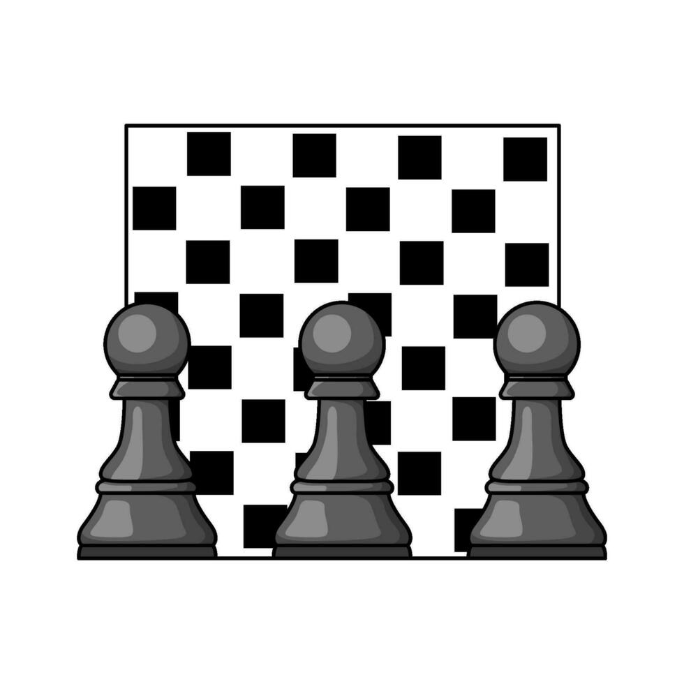 piece with chess board illustration vector