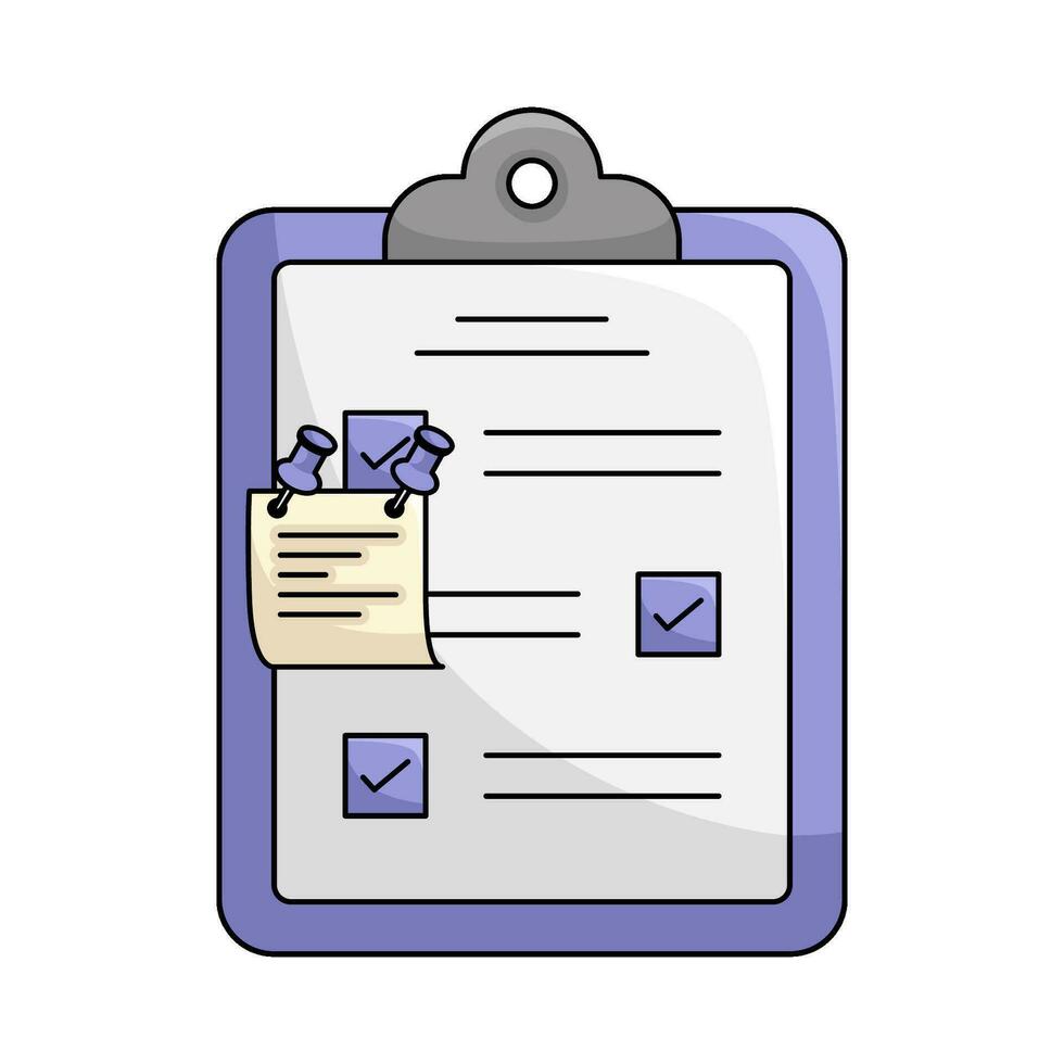 task list with notes paper   illustration vector