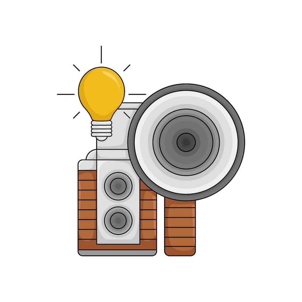 camera photo with lamp illustration vector