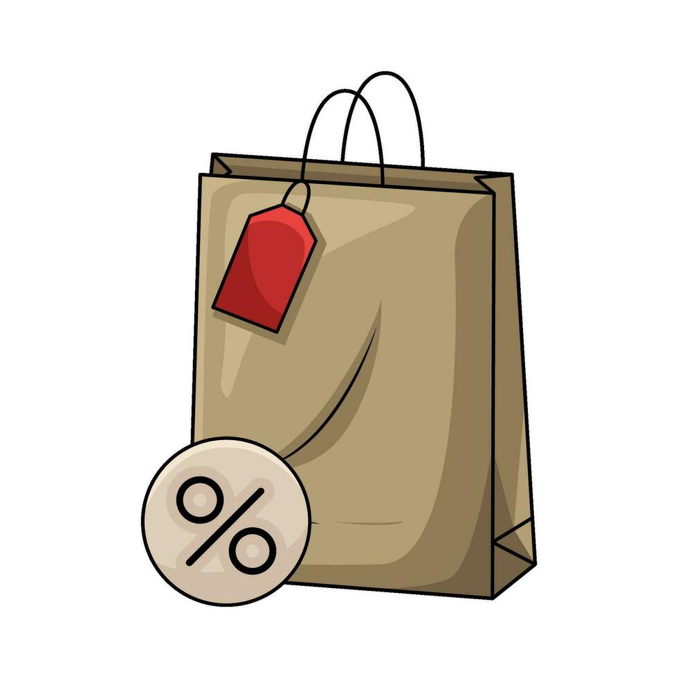 bolsa de papel con rebaja ilustración vector