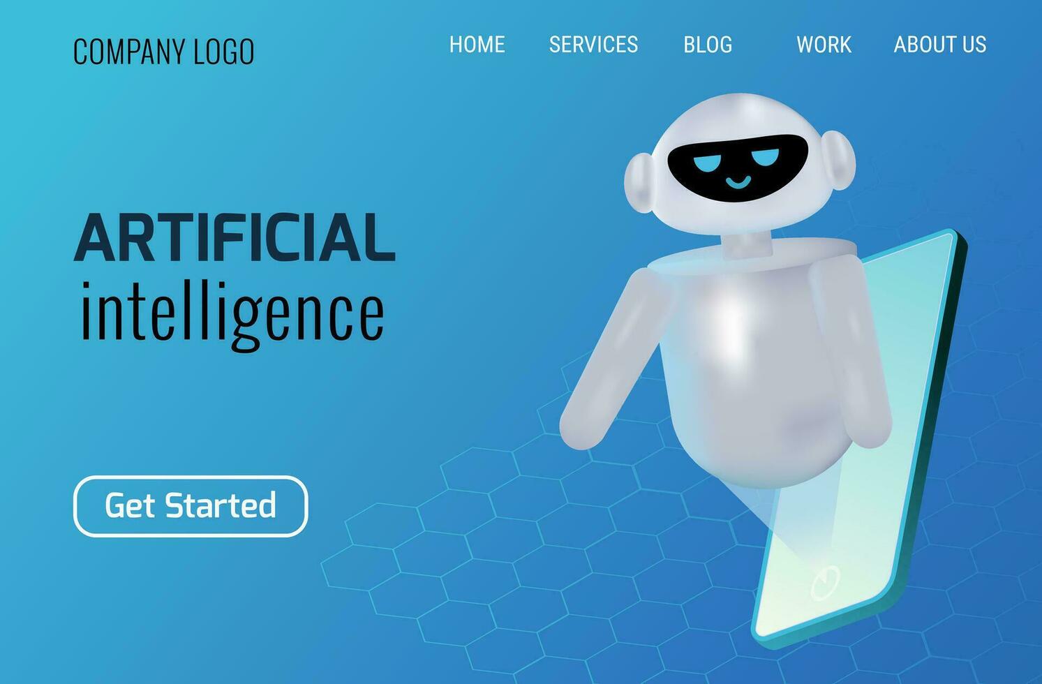 Chatbot assistant in robot form, possessing artificial intelligence in 3D style vector