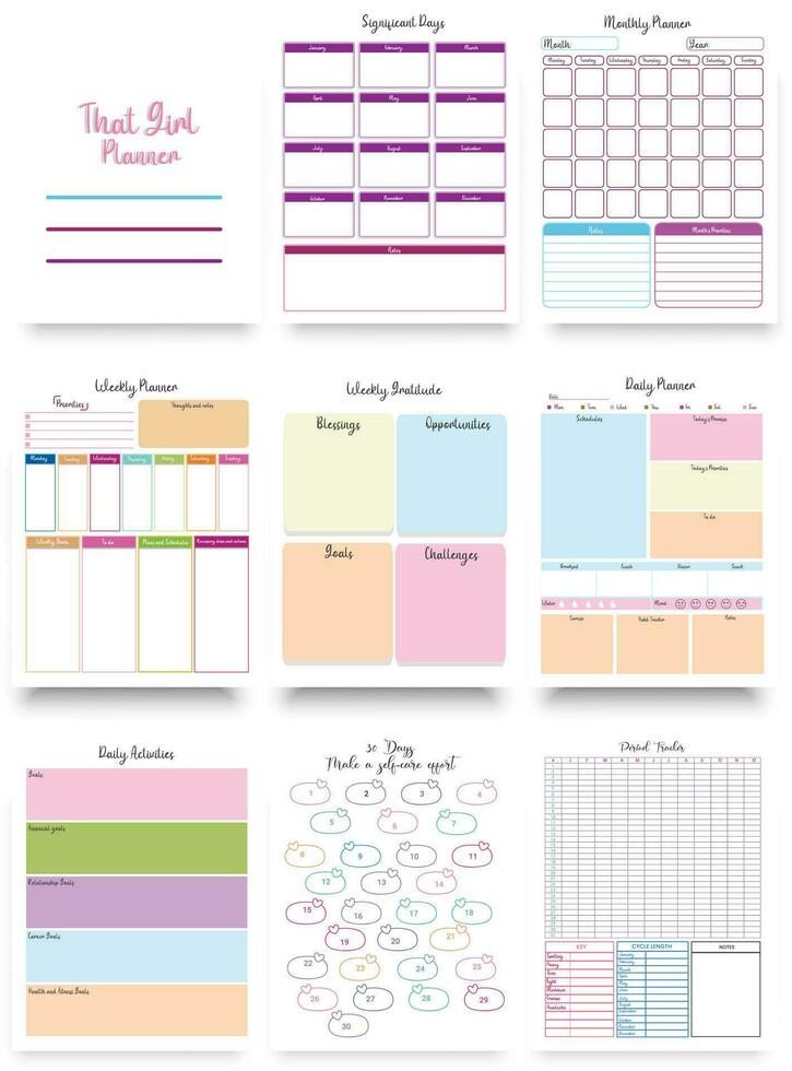 2024 Girl Planner vector