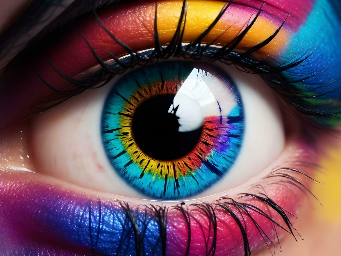 AI generated Just from a colorful eye photo ai generate