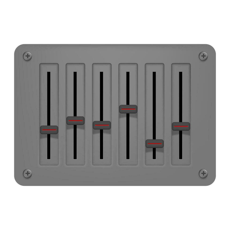 Musical sound frequency adjustment unit. Linear potentiometer. vector