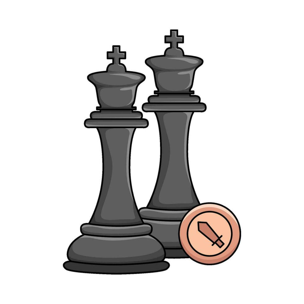 chess king with sword illustration vector