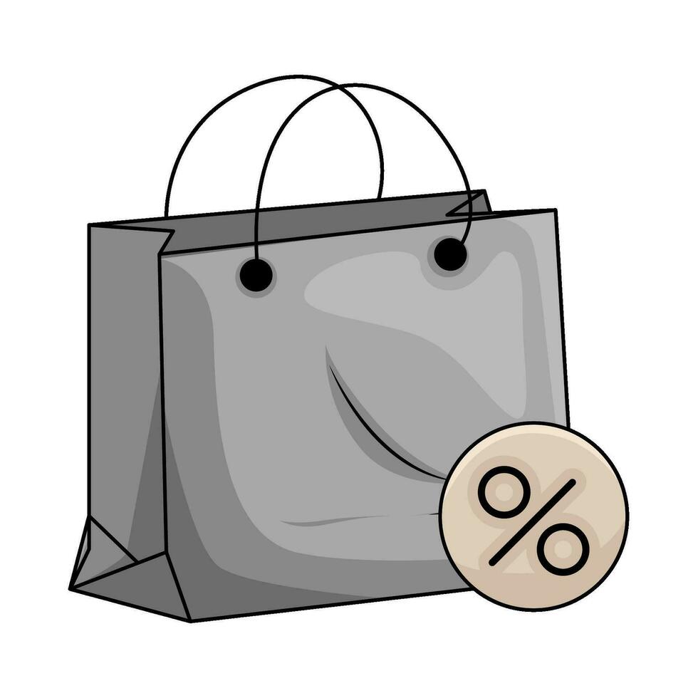 bolsa de papel con rebaja ilustración vector