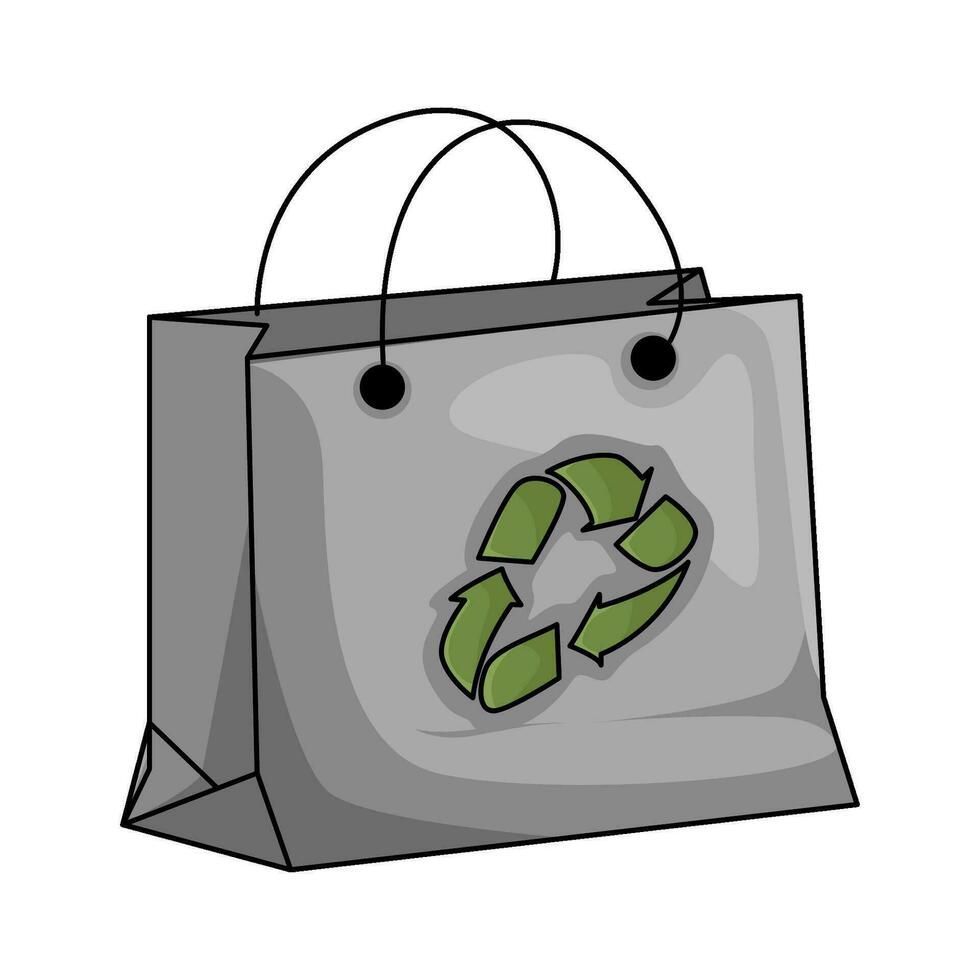 bolsa de papel con reducir ilustración vector