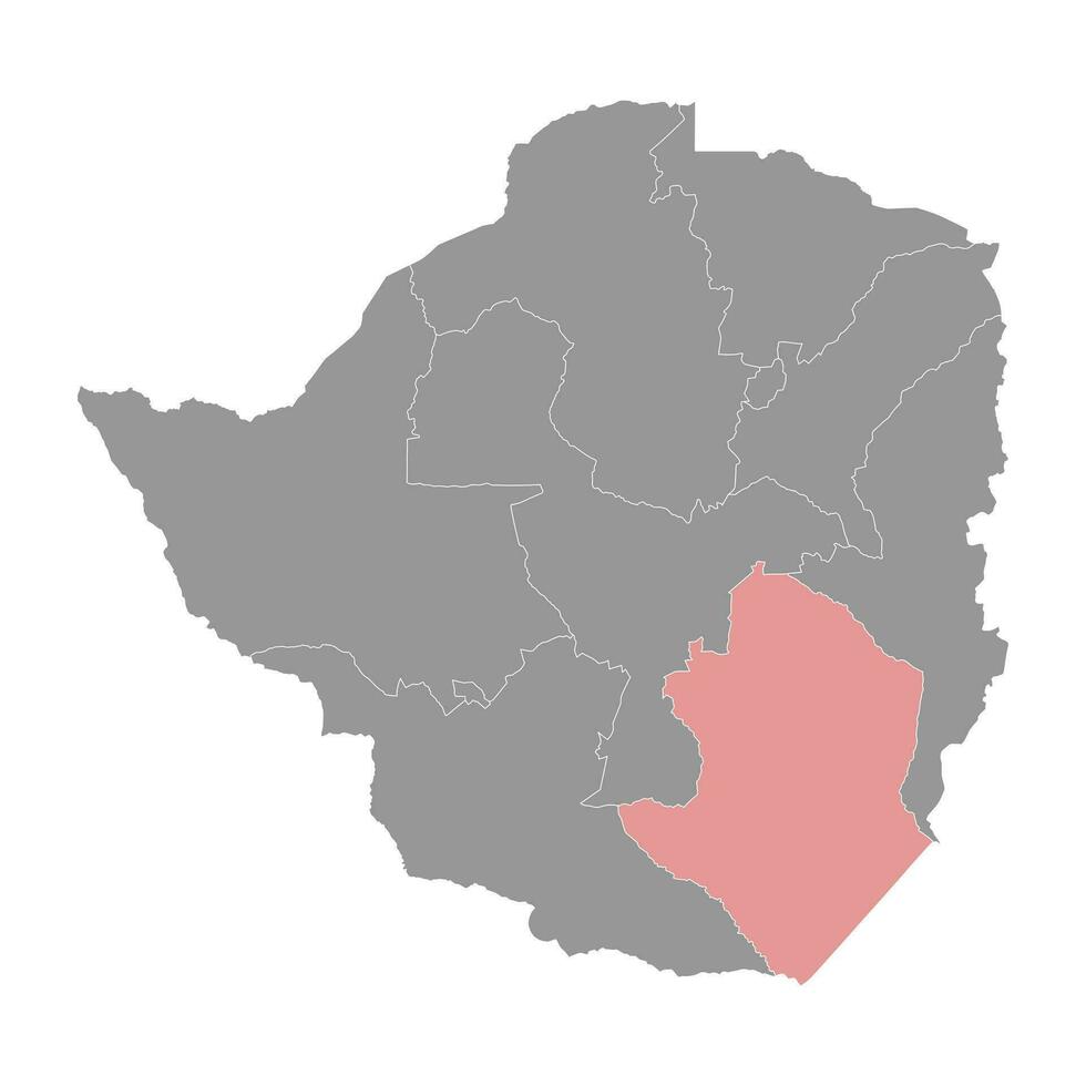 Masvingo province map, administrative division of Zimbabwe. Vector illustration.