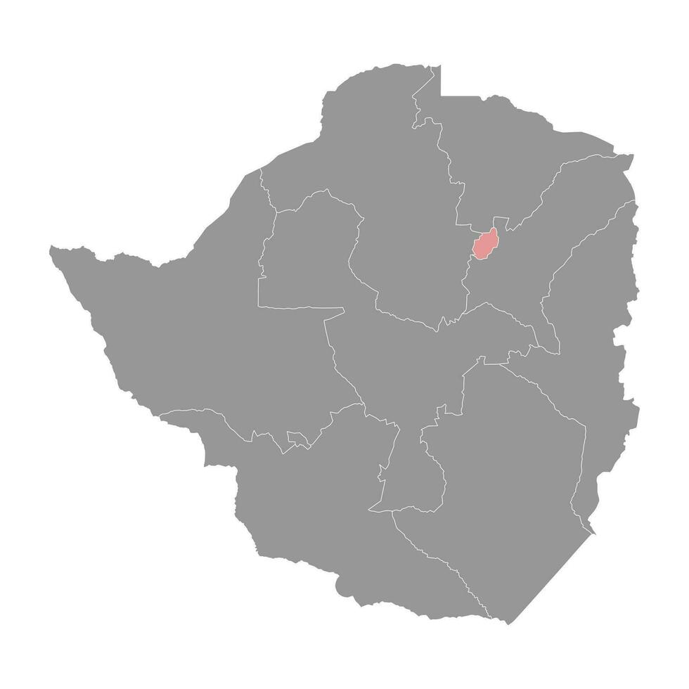 Harare city map, administrative division of Zimbabwe. Vector illustration.