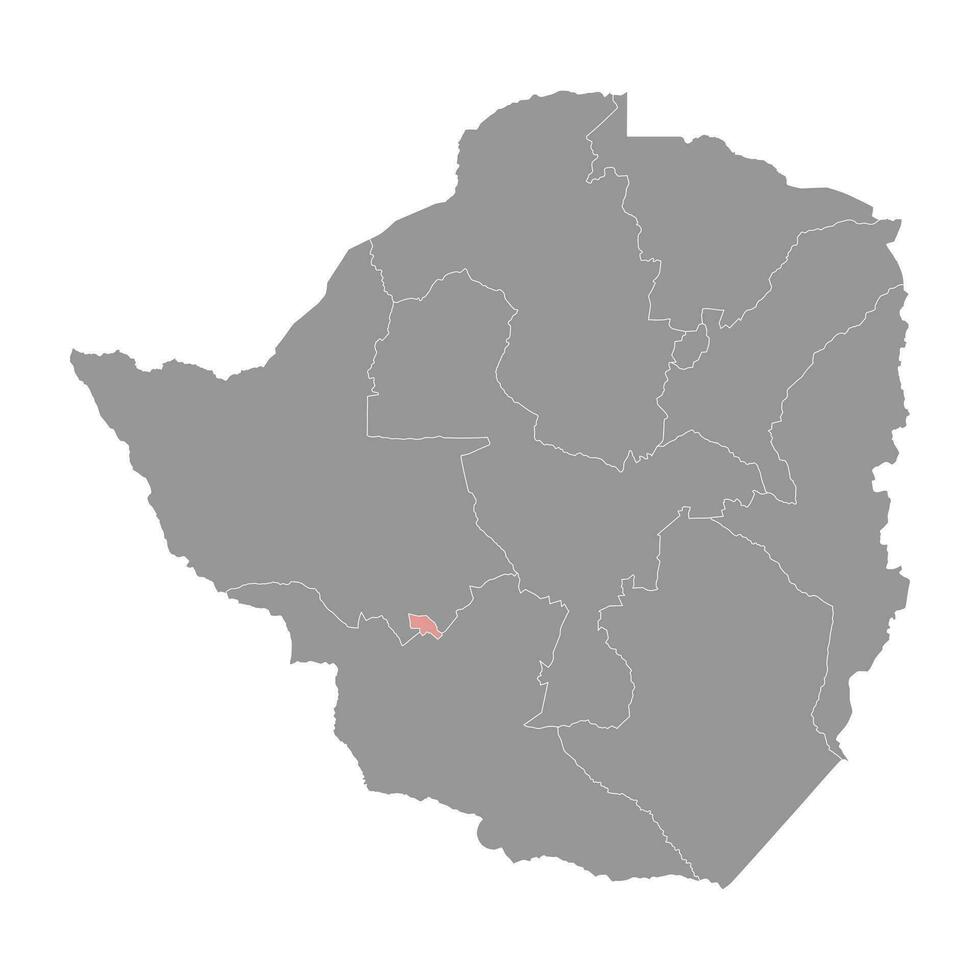 bulawayo ciudad mapa, administrativo división de Zimbabue. vector ilustración.