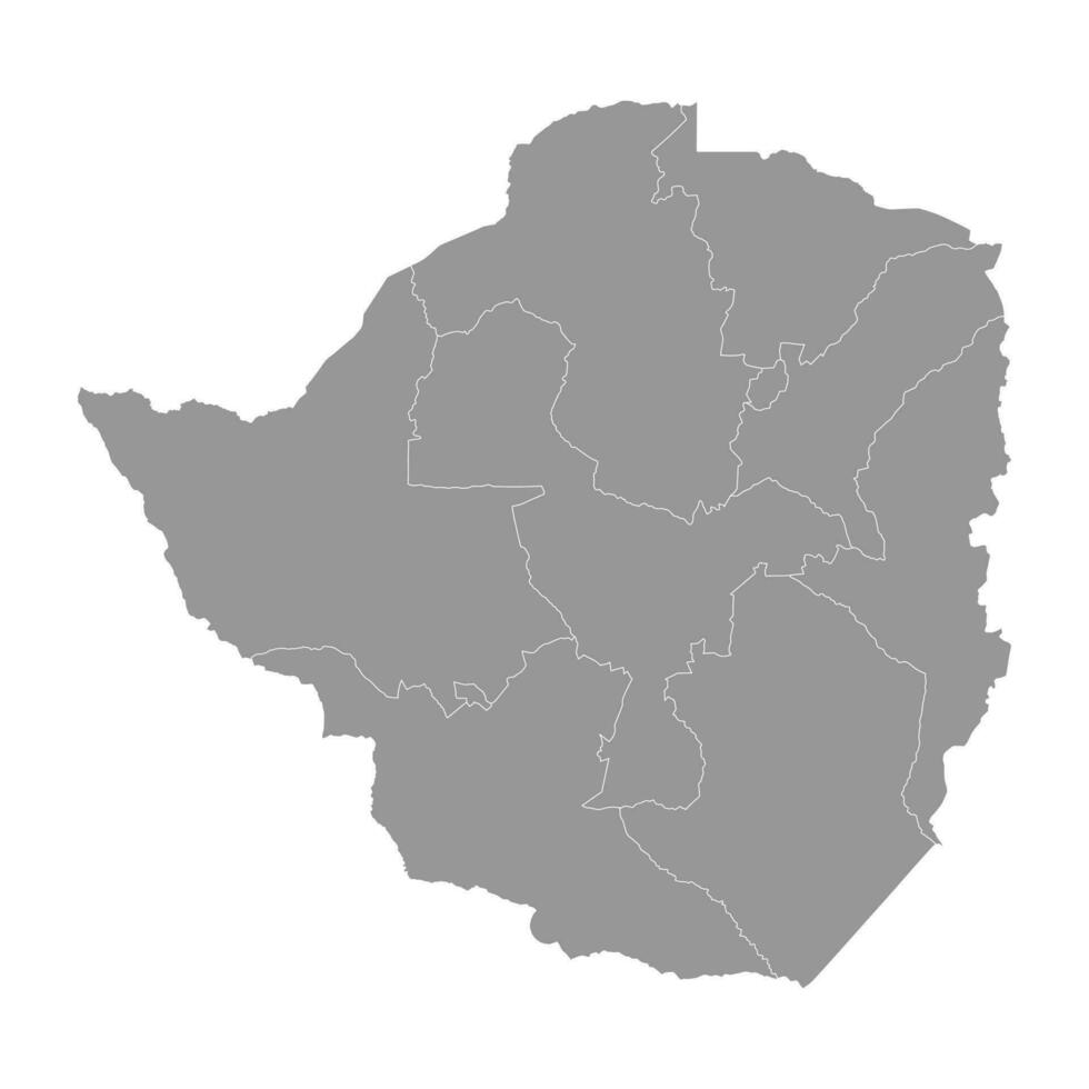 Zimbabue mapa con administrativo divisiones vector ilustración.