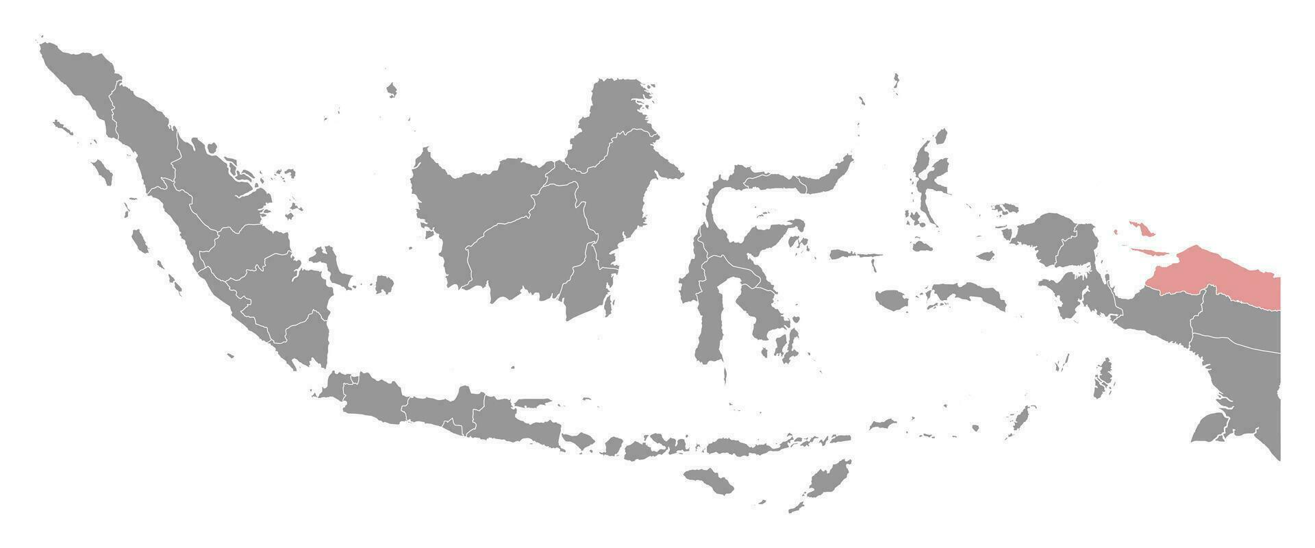 Papua province map, administrative division of Indonesia. Vector illustration.