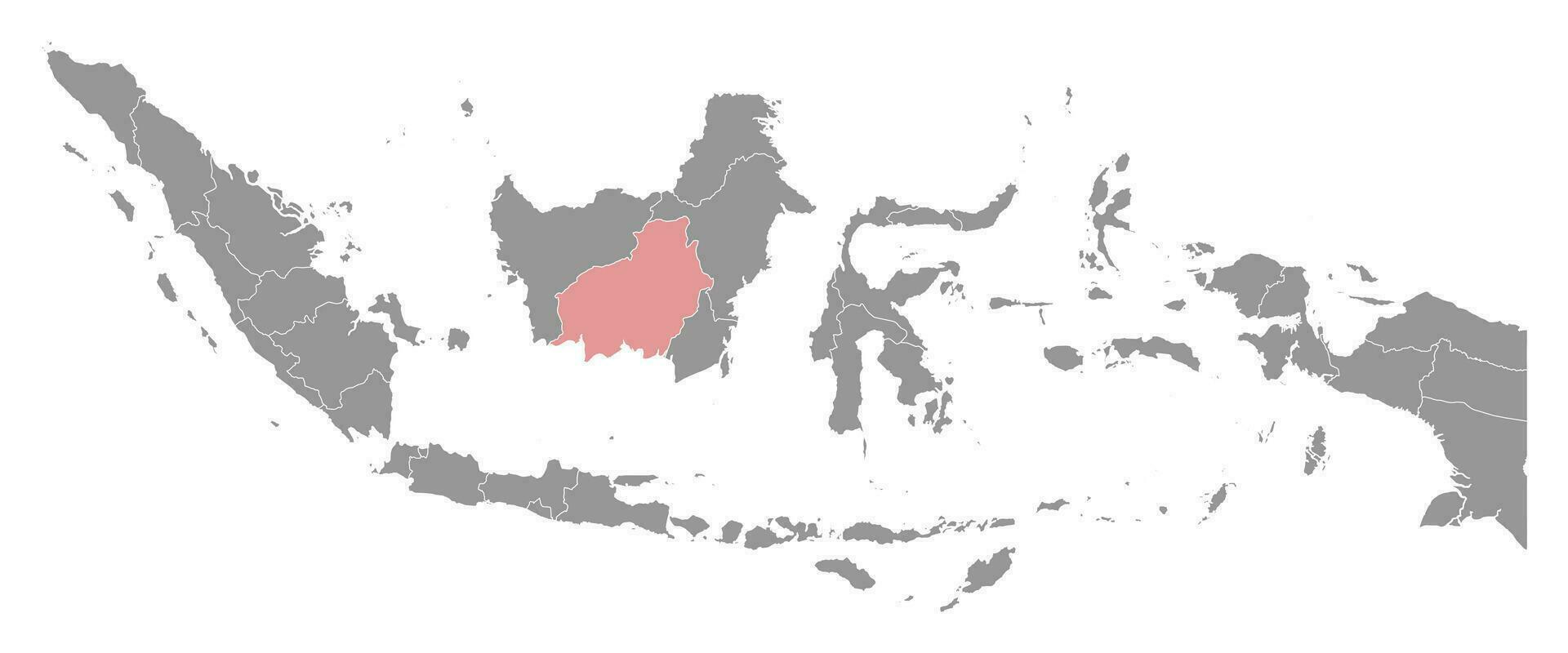 central Kalimantan provincia mapa, administrativo división de Indonesia. vector ilustración.