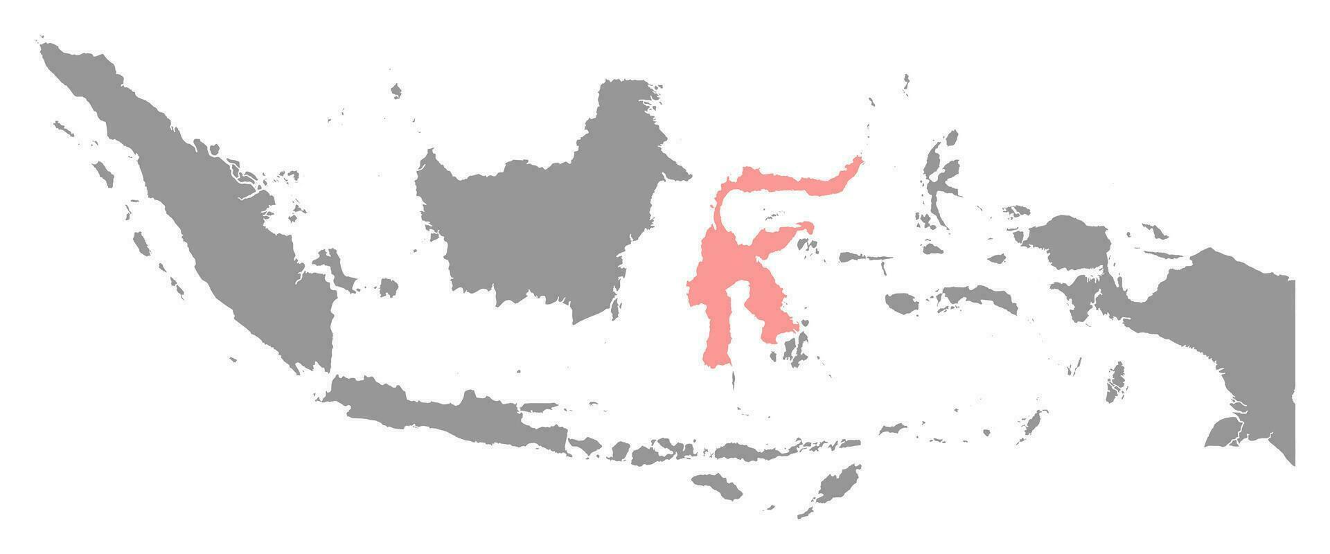 Sulawesi island map, region of Indonesia. Vector illustration.