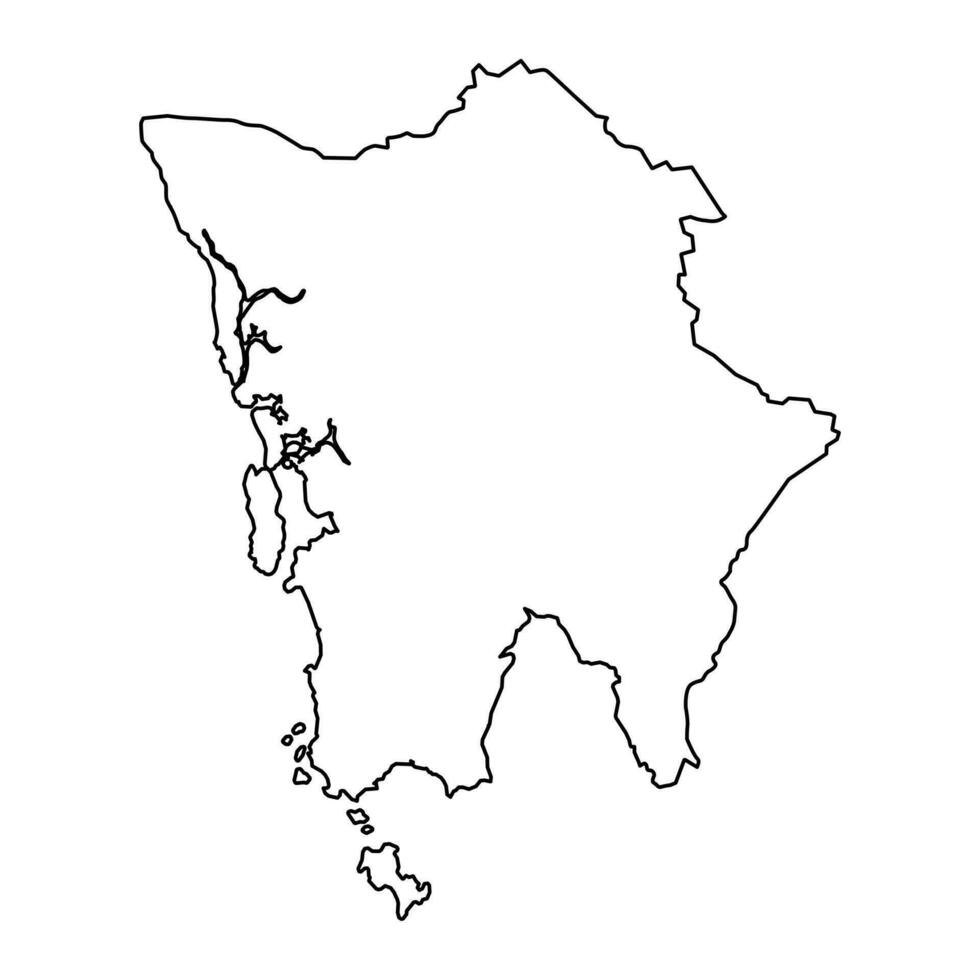 Koh Kong province map, administrative division of Cambodia. Vector illustration.