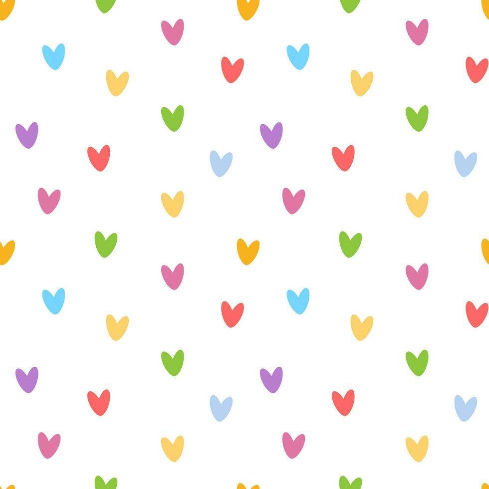 Seamless pattern, abstract small hearts on a white background. Valentine's day background, textile, vector