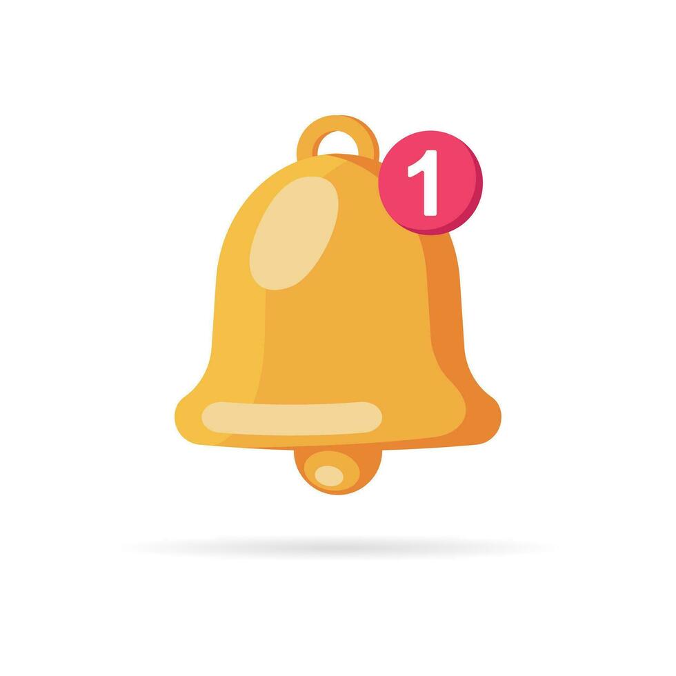 Notification. Reminder with bell icon. Social networks, business or event planning. Web icon, button, vector